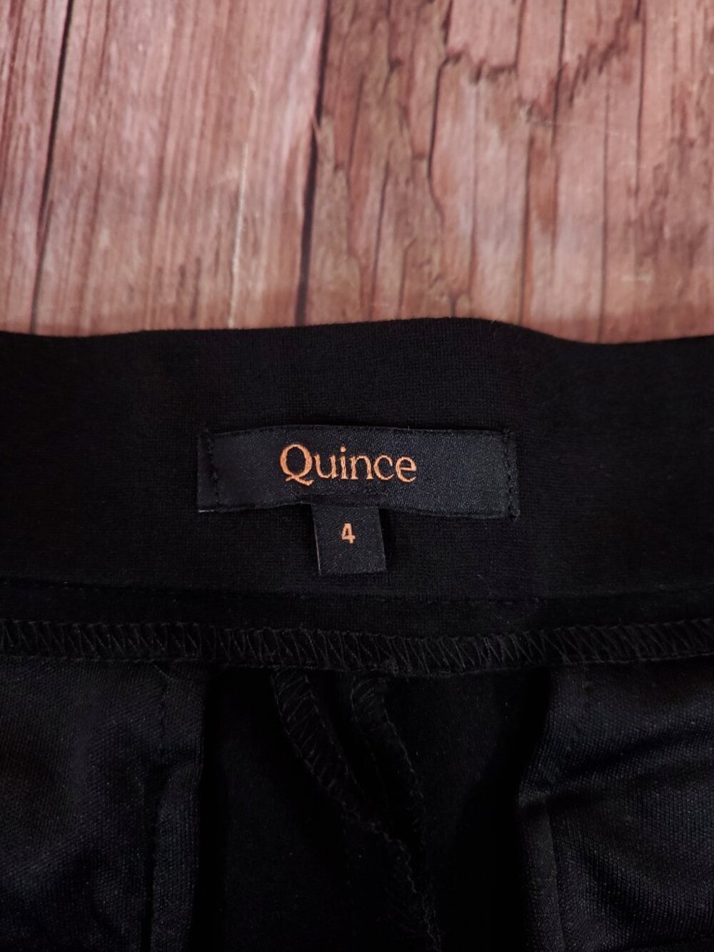 Quince Womens Size 4 Ultra Stretch Ponte Trousers Black Wide Leg High Rise Pants - Picture 9 of 14